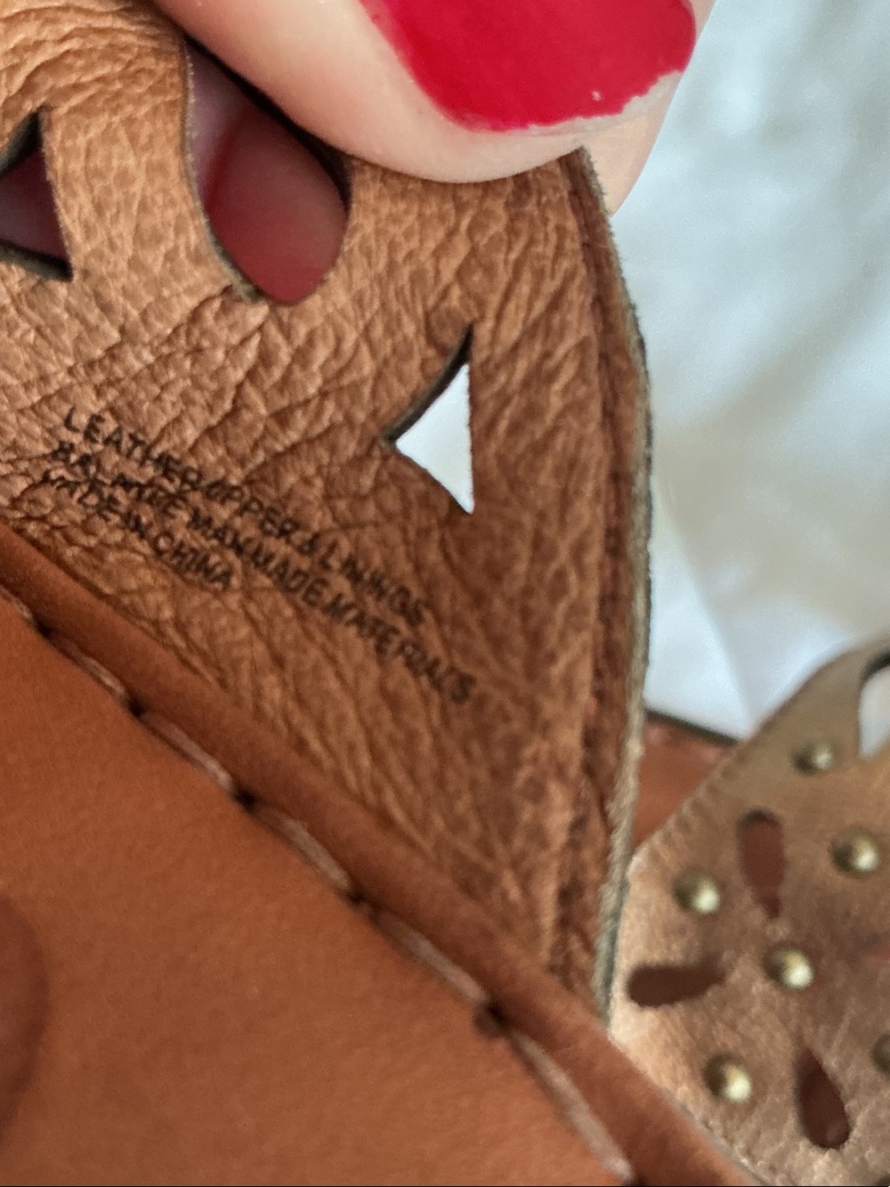 Born (Akala) - Metallic Bronze Cutout Leather Studded Slide Sandals - Picture 6 of 10